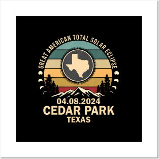 Cedar Park Texas Total Solar Eclipse 2024 Posters and Art